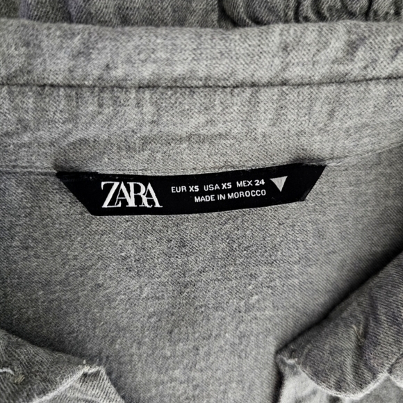 🇪🇦 Zara Grey Tiered Mini Shirt Dress - Picture 12 of 16
